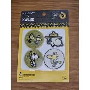 4 CT Yoobi Peanuts Snoopy Beagle Scout  Sticker Patches - Peel & Stick